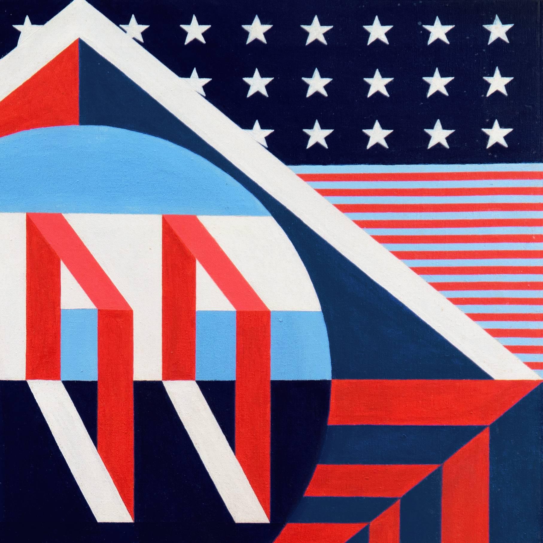 'Flag Medley', American School Pop Art, Red White and Blue, Stars and Stripes For Sale 1