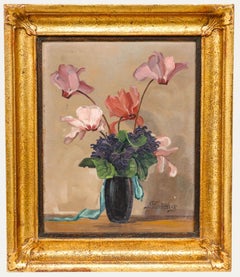 Flechsig - Öl, Mitte 20. Jahrhundert, Eine Vase mit Zyklamen