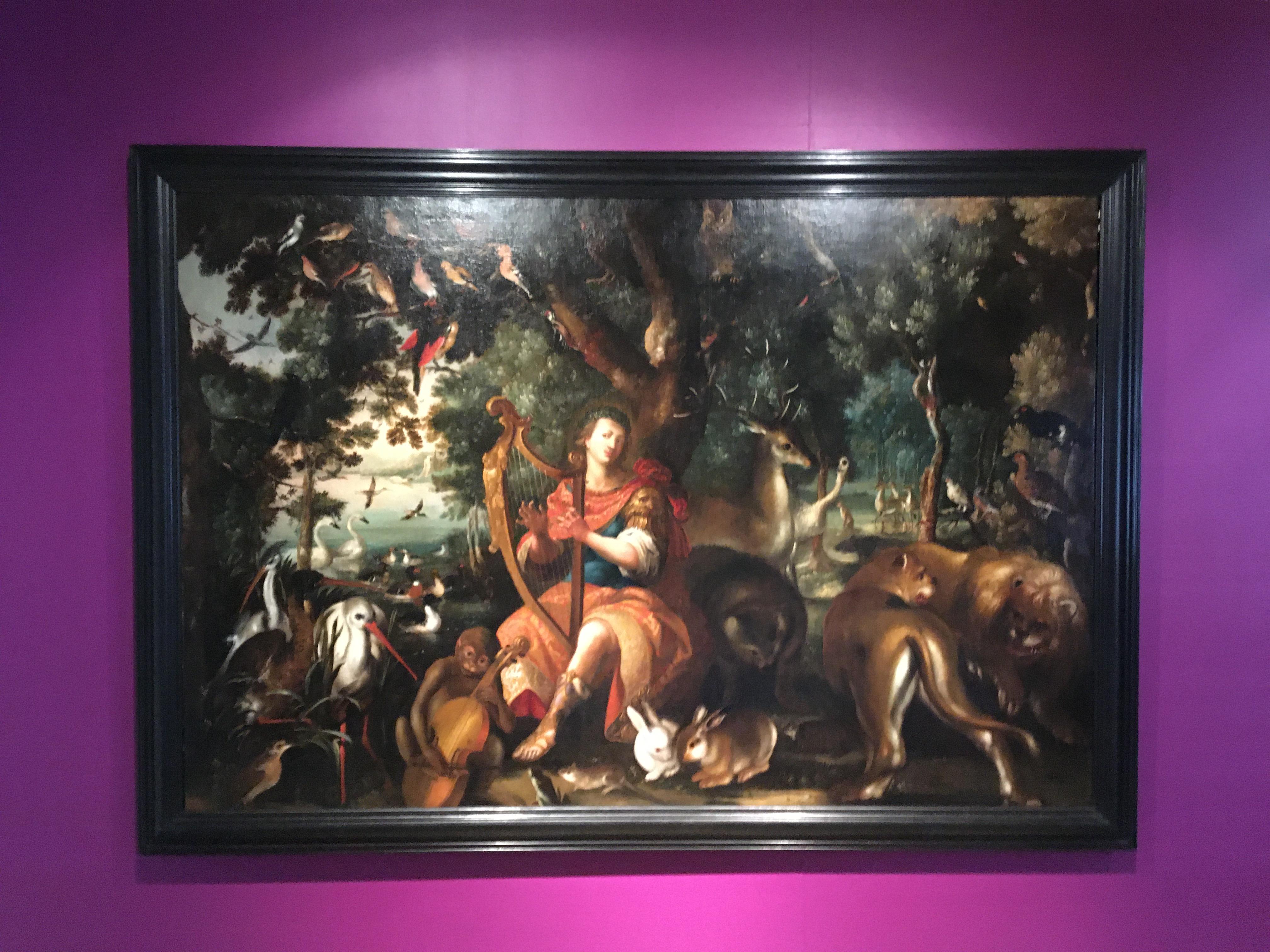 Flemish 17th, Orpheus and Animals, Large Decorative Wall Old Master Painting For Sale 3