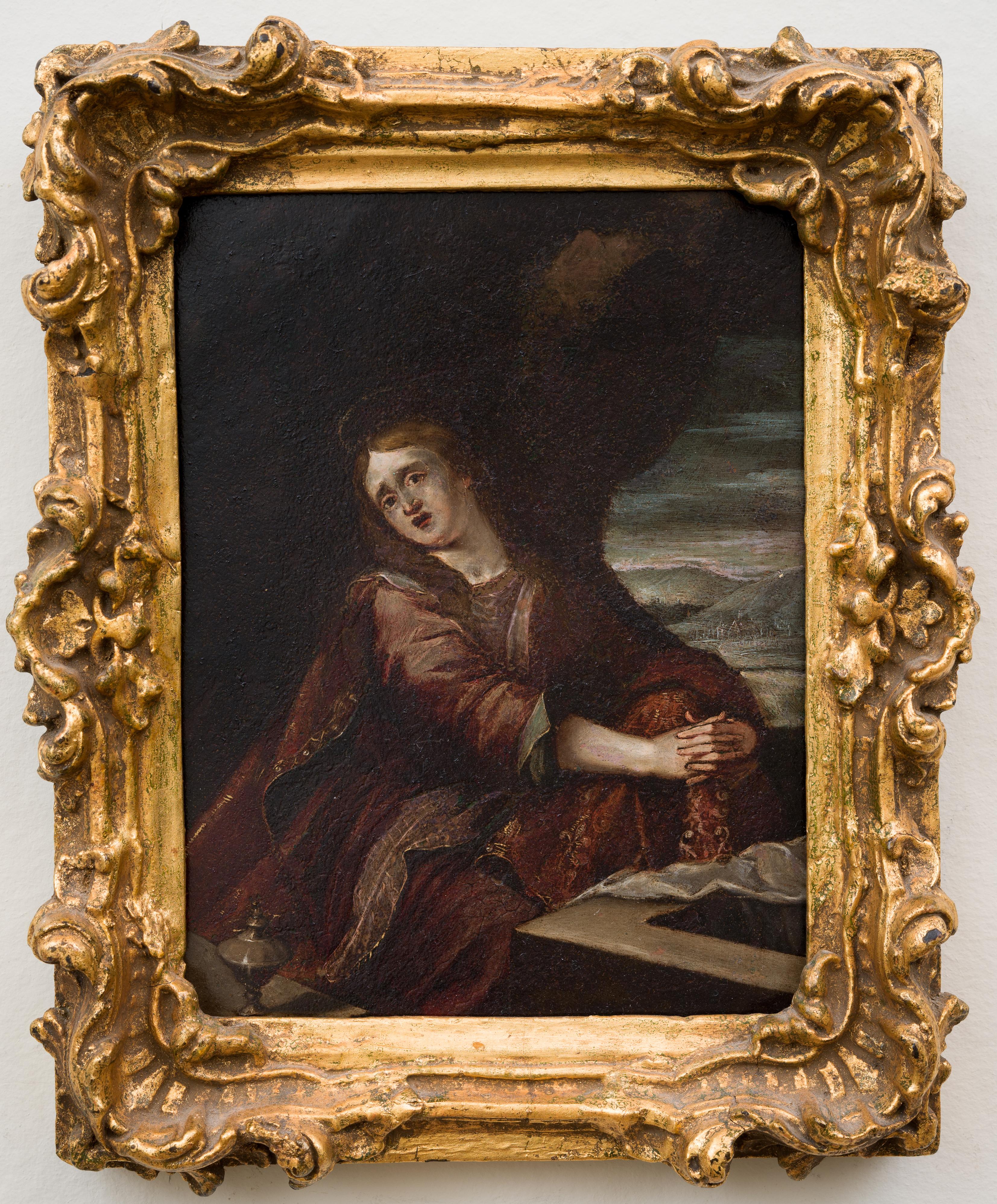 Unknown Portrait Painting – Flämische Schule, 17. Jahrhundert, Mary Magdalene 
