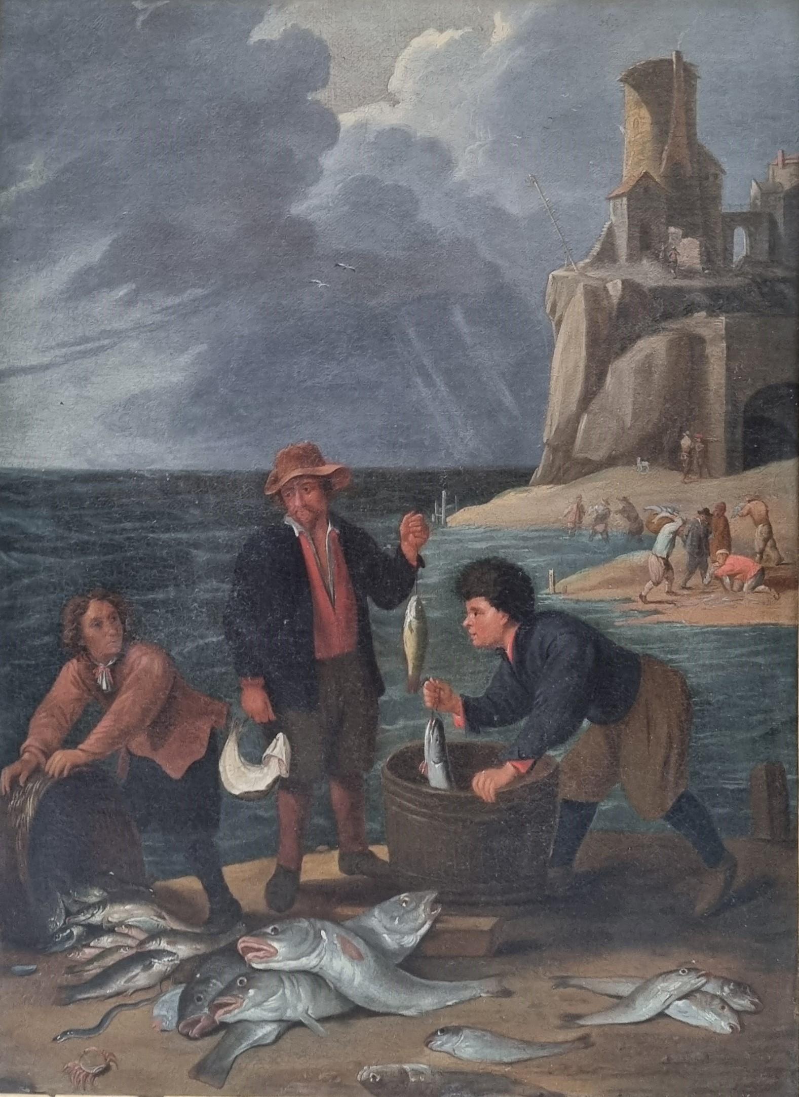 Scuola fiamminga del XVIII secolo 
Olio su tela 72 x 53 cm (87 x 67,5 cm con la cornice) Bella cornice del XIX secolo in legno nero Ottimo stato di conservazione