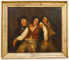 Flemish School 18th Century Oil - Three Merry Gentlemen
