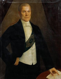 Flemish School 19th Century Oil - A Society Official