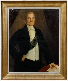 Flemish School 19th Century Oil - A Society Official