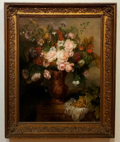 Flemish School Floral Still Life Painting in original Frame Circa 1815