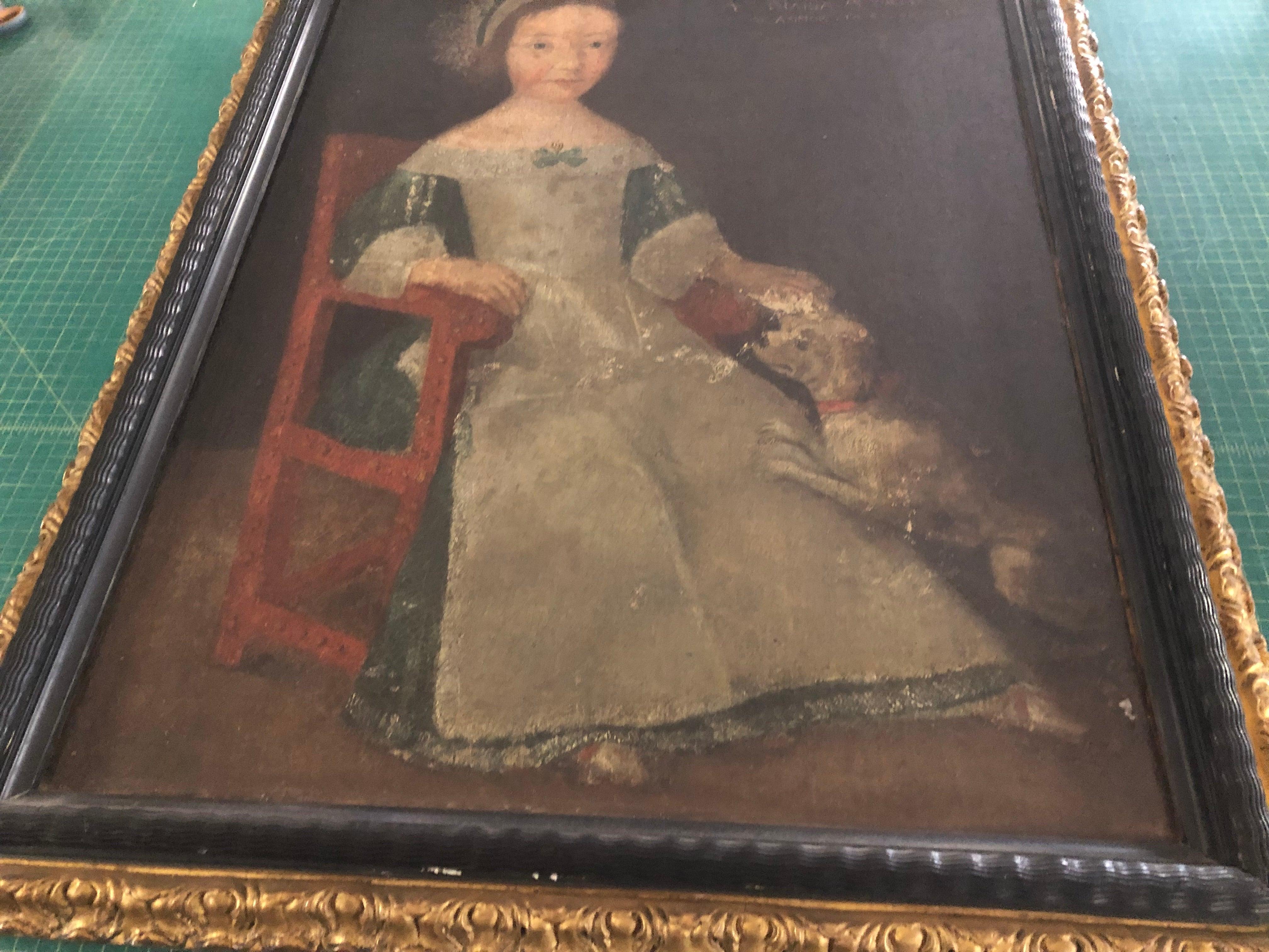 Flämische Schule--Mädchen im Stuhl-1631- Renaissance im Angebot 3