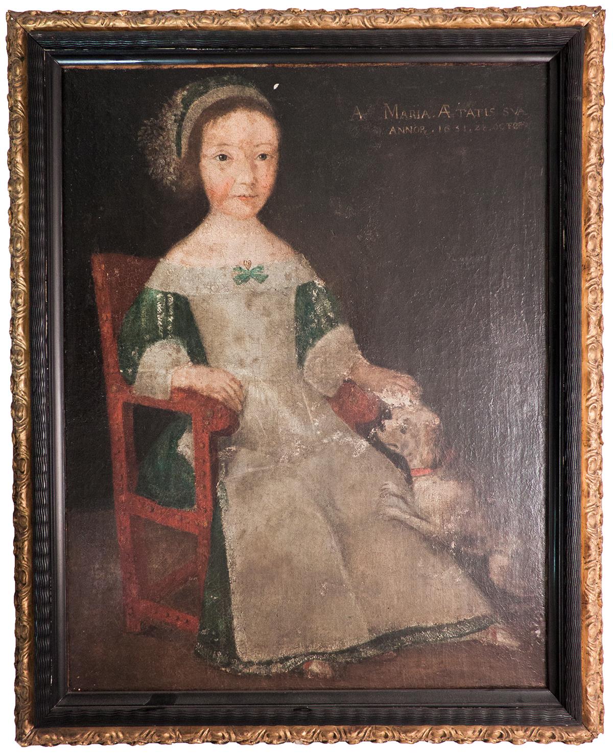 Flämische Schule--Mädchen im Stuhl-1631- Renaissance – Painting von Unknown