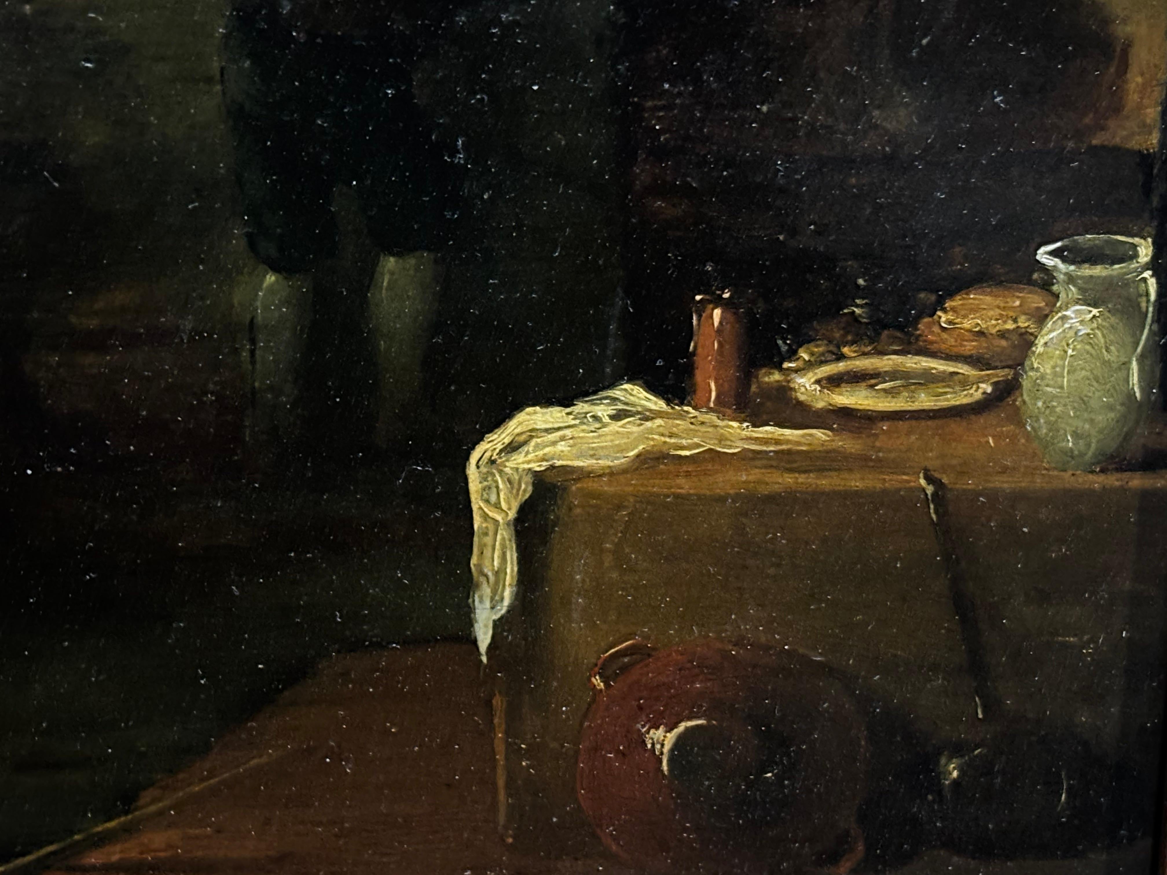Flemish School, Oil on Panel – Interior Scene with Figures For Sale 2
