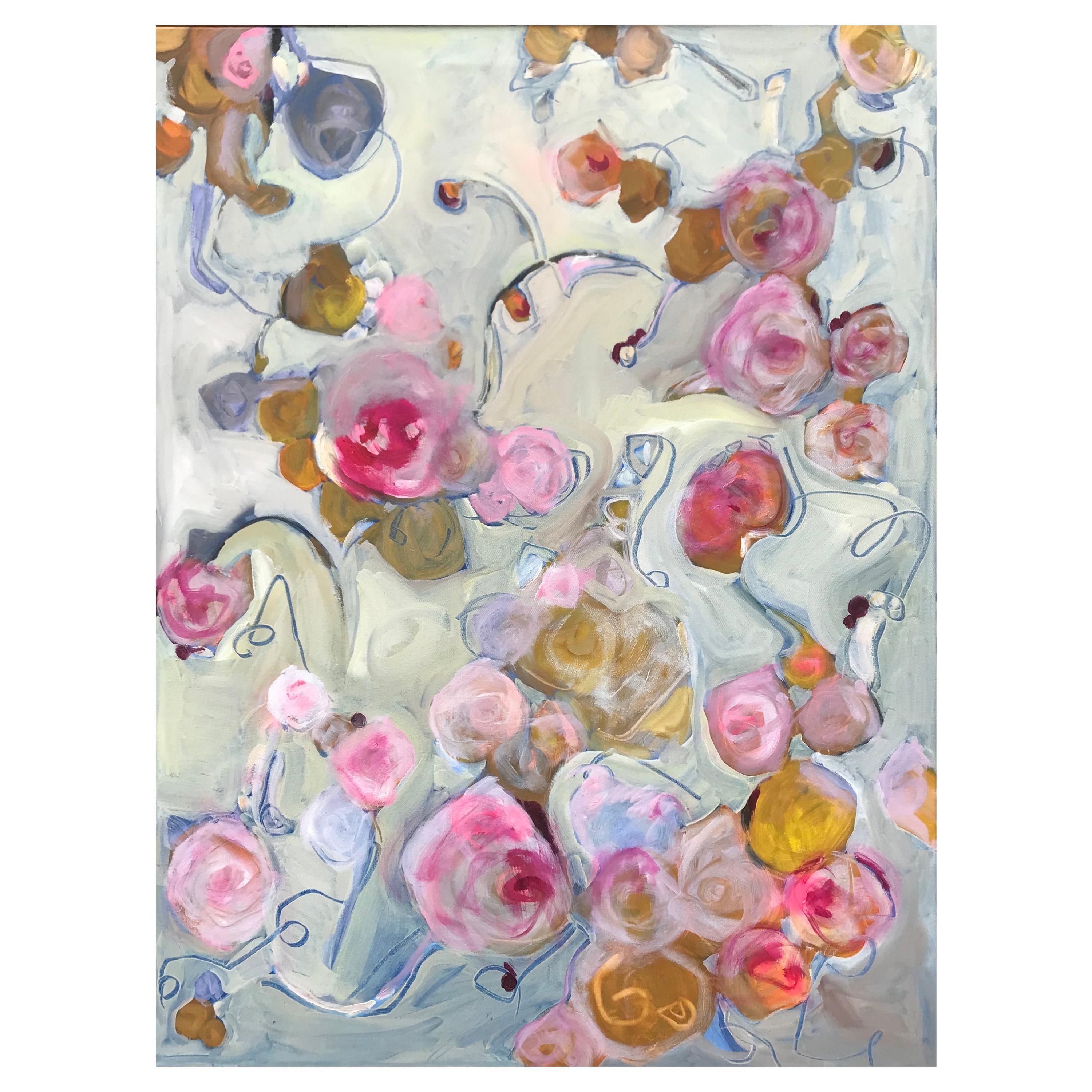 Floating Roses, 2018, Signed, SRM - Painting by Unknown
