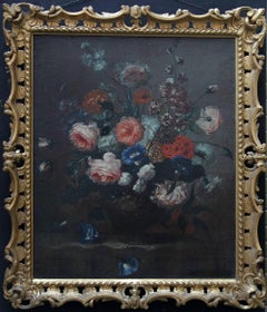 Floral Arrangement - Dutch Old Master art oil painting flowers rose rococo frame