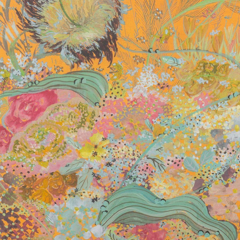Floral Composition - Contemporary Painting by Unknown