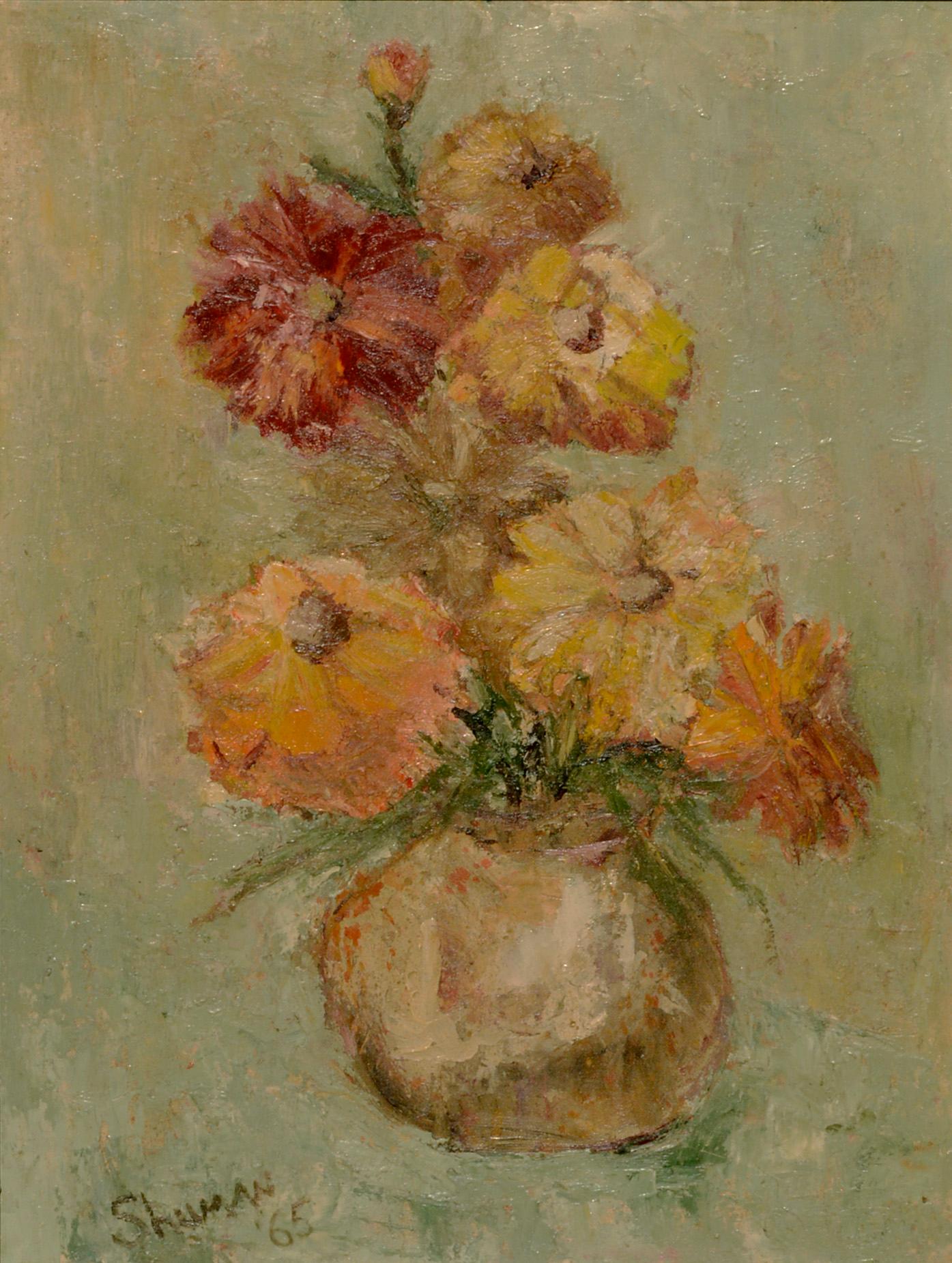 Mid Century Floral Still-Life - Painting by Unknown