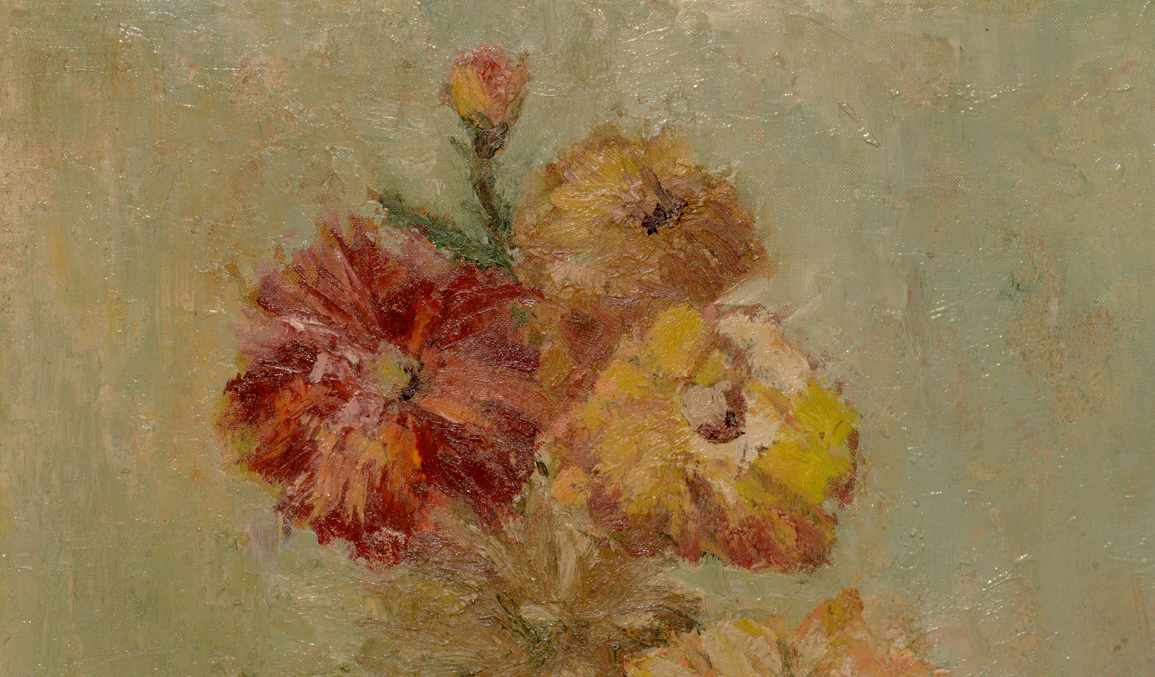 Mid Century Floral Still-Life - American Impressionist Painting by Unknown