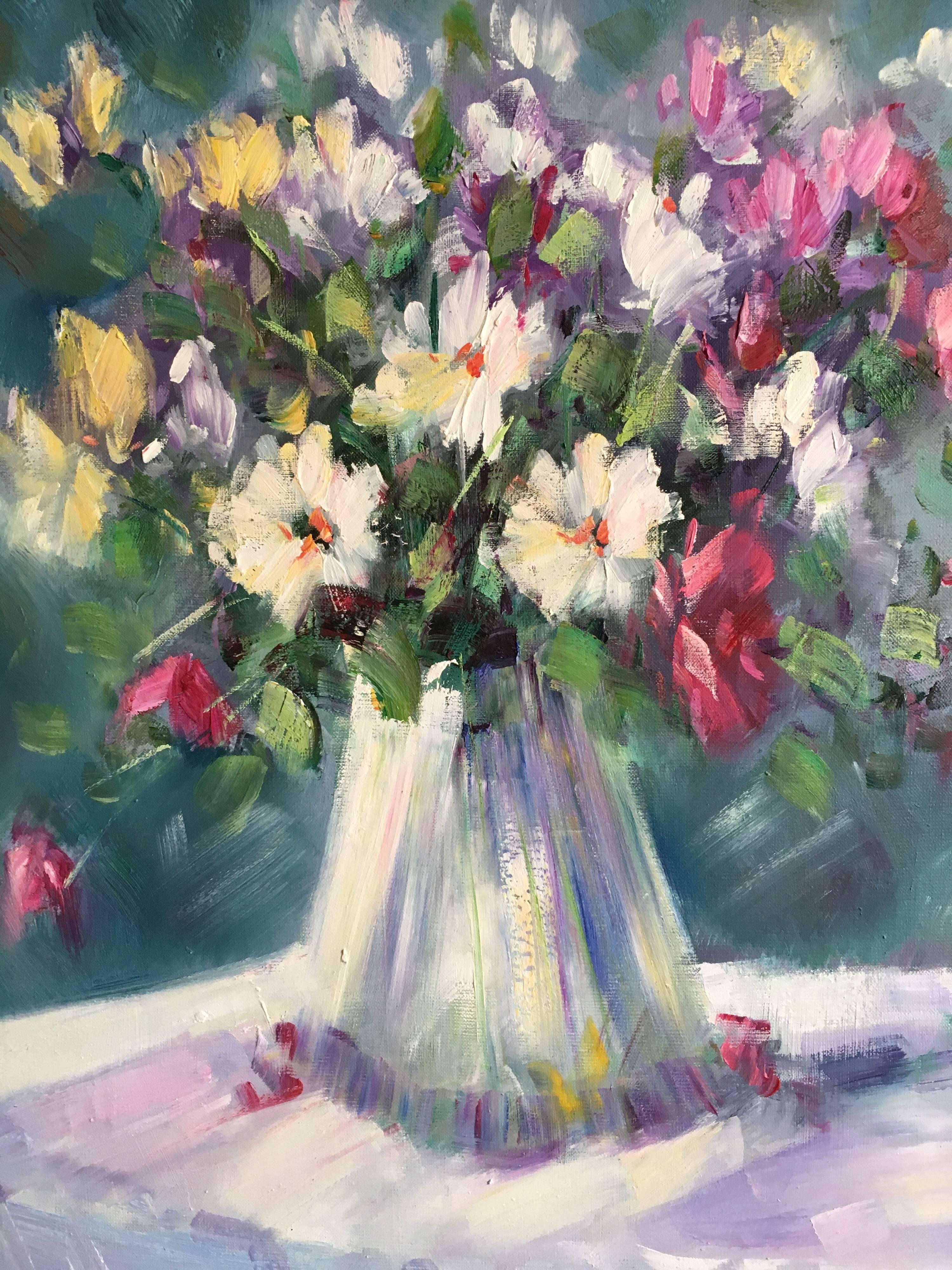 Floral Still Life, Oil Painting, Signed 2