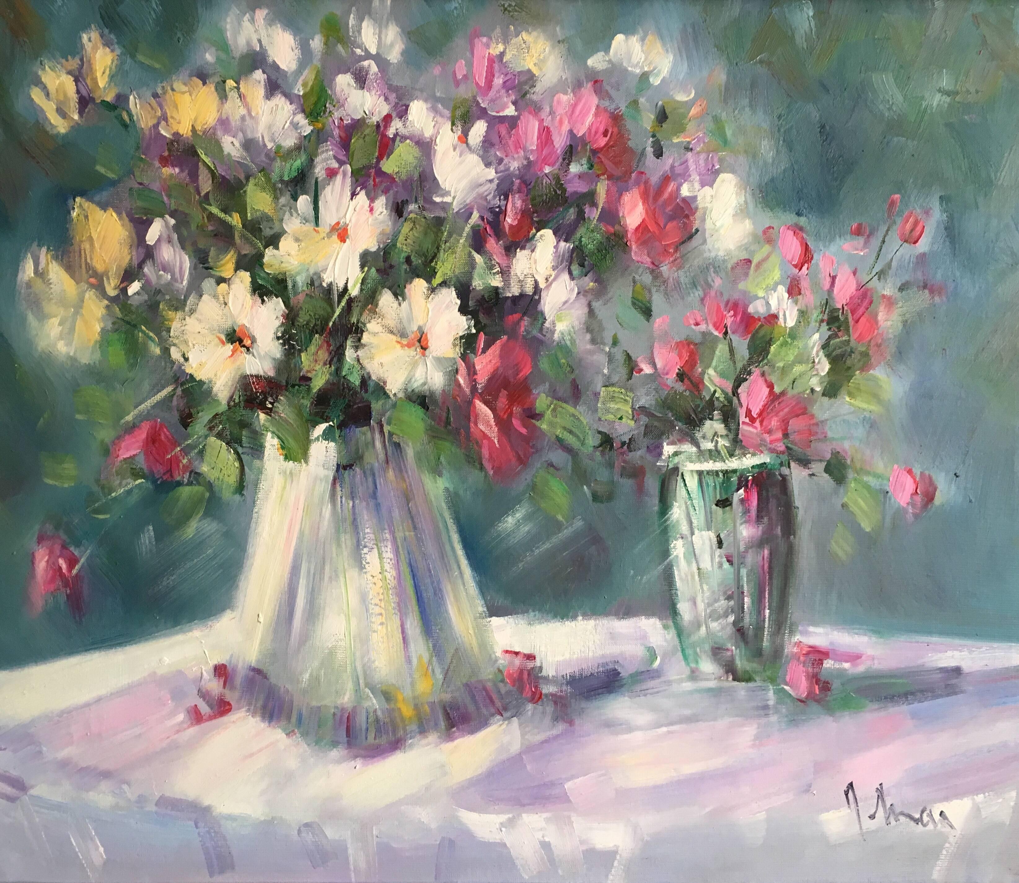 Unknown Still-Life Painting - Floral Still Life, Oil Painting, Signed