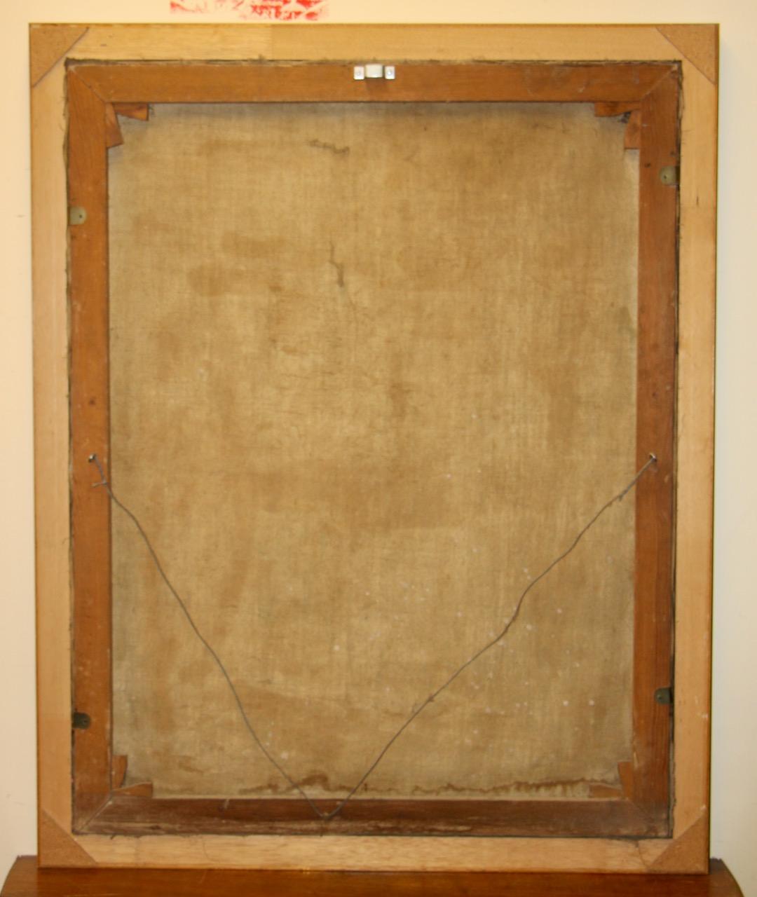 Erich Lindenau - Blumenstillleben mit Kosmosblüten, Öl auf Leinwand, 1947 im Angebot 5