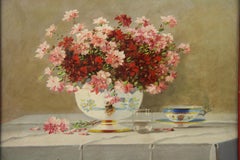 American Impressionist Floral Table Setting Still Life 1950