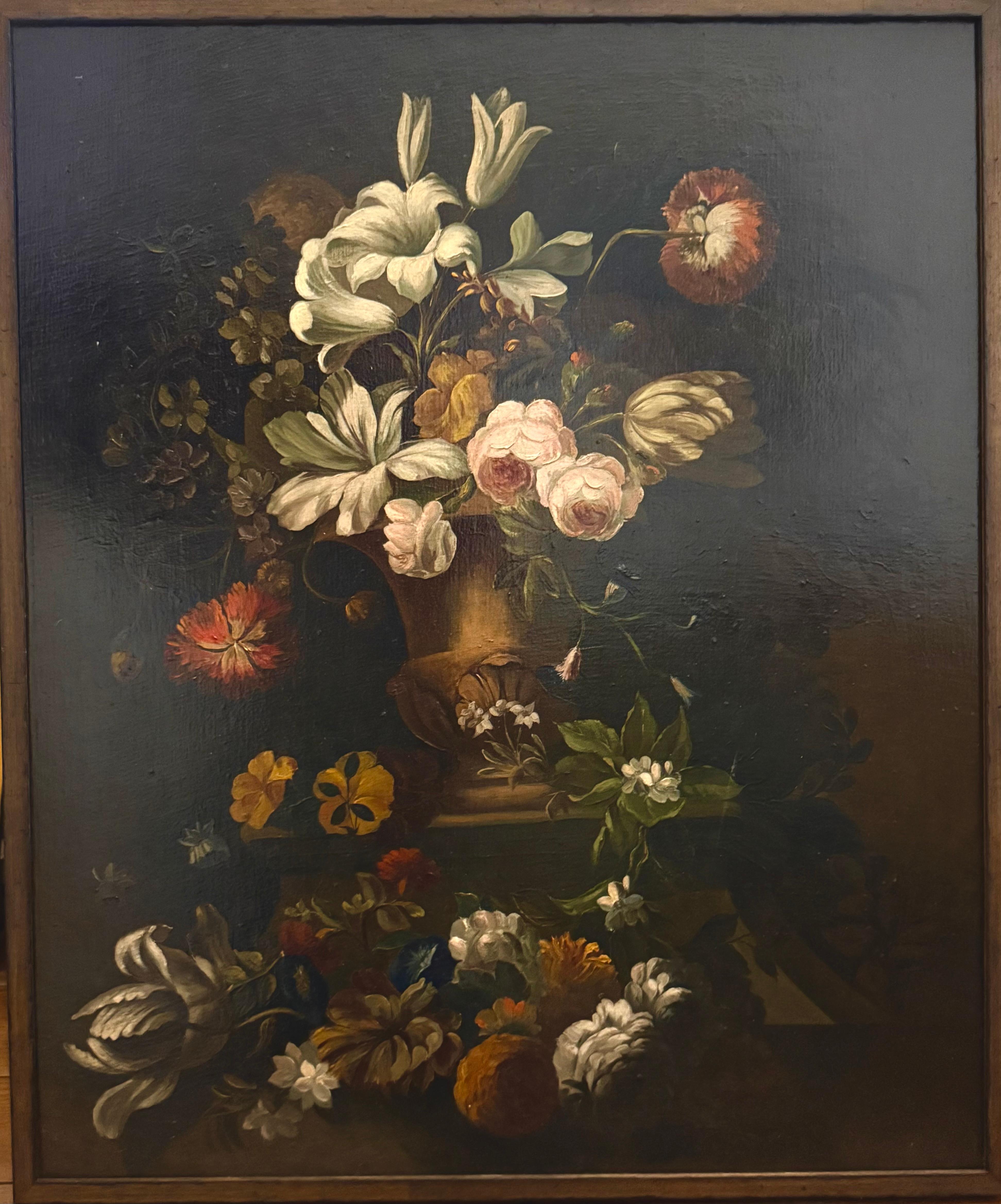Fiori in un'urna classica stile Old Masters 17° secolo olandese in vendita 4