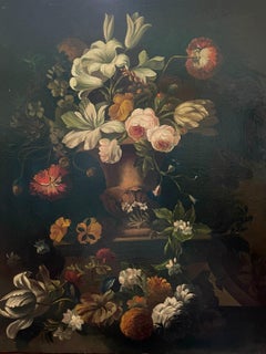 Florals in classic urn Old Masters 17th century Dutch style