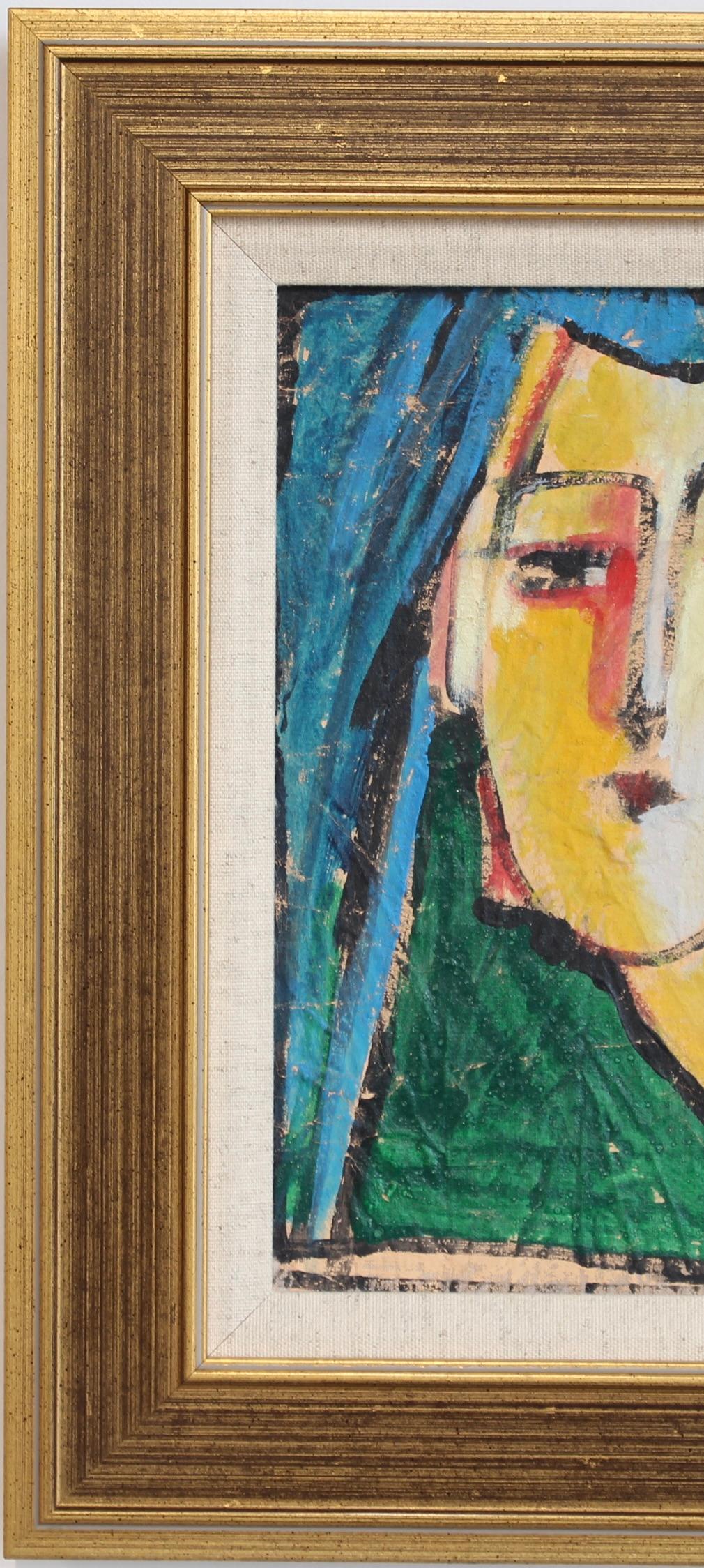 Florentine Expressions: A Portrait Series VII - Brown Abstract Painting by Unknown