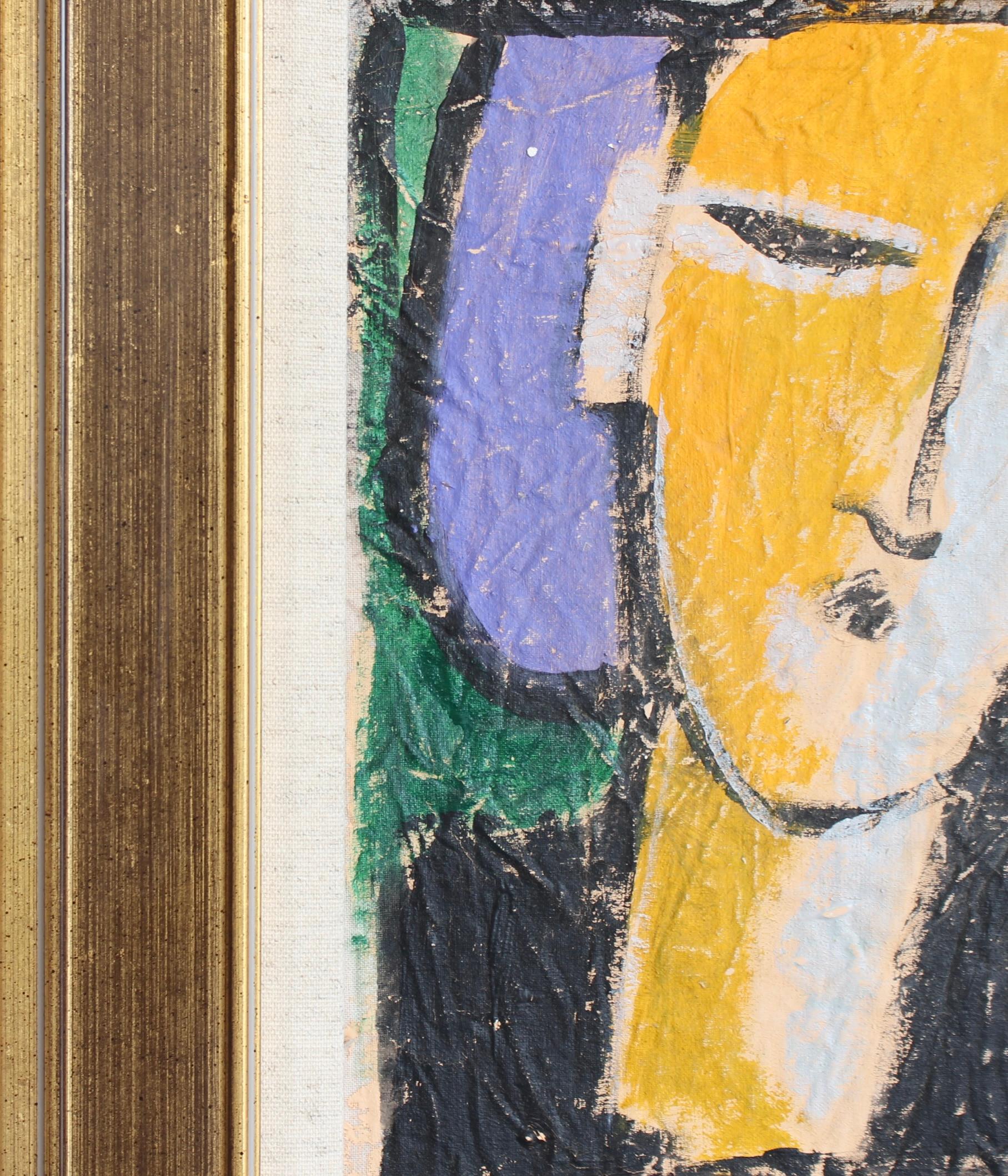 Florentine Expressions: A Portrait Series XII - Brown Abstract Painting by Unknown