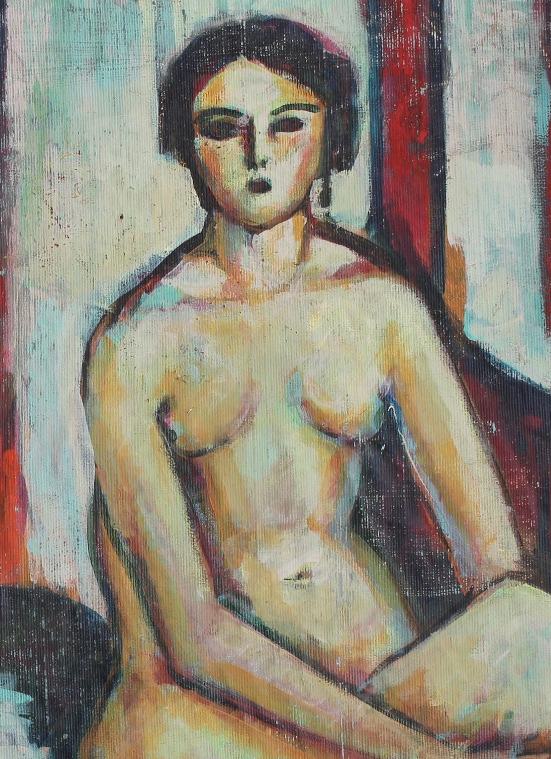 Florentine Expressions: A Portrait Series XIII - Gray Nude Painting by Unknown