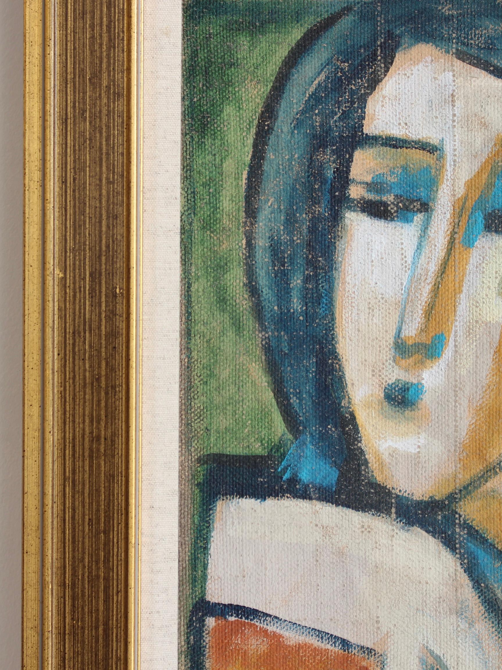 Florentine Expressions: A Portrait Series XVIII - Brown Abstract Painting by Unknown