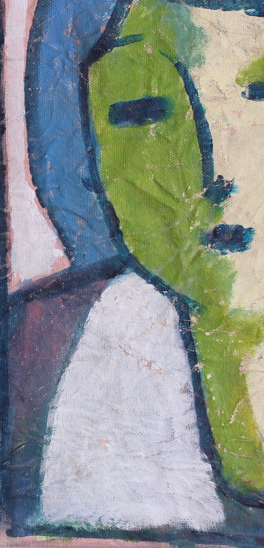 Florentine Expressions: A Portrait Series XXI - Gray Abstract Painting by Unknown