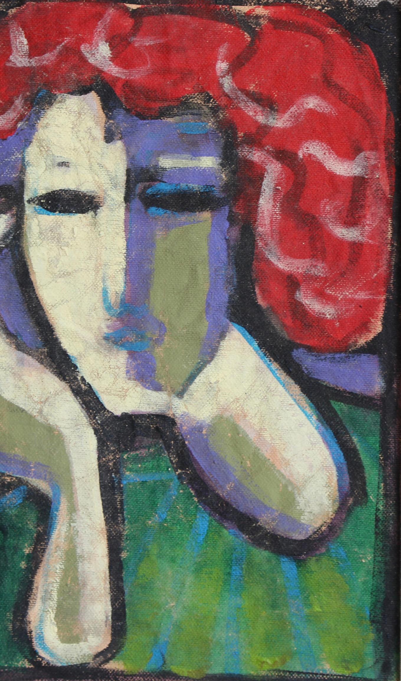 Florentine Expressions: A Portrait Series XXIII - Brown Abstract Painting by Unknown