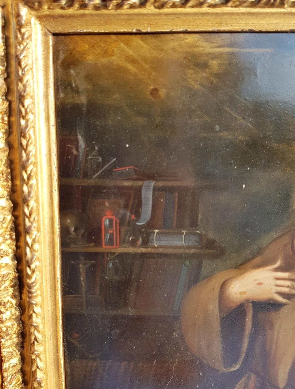 Figuratives italienisches figuratives Gemälde St. Francis:: Öl auf Kupfer:: Italien:: 17. Jahrhundert 3