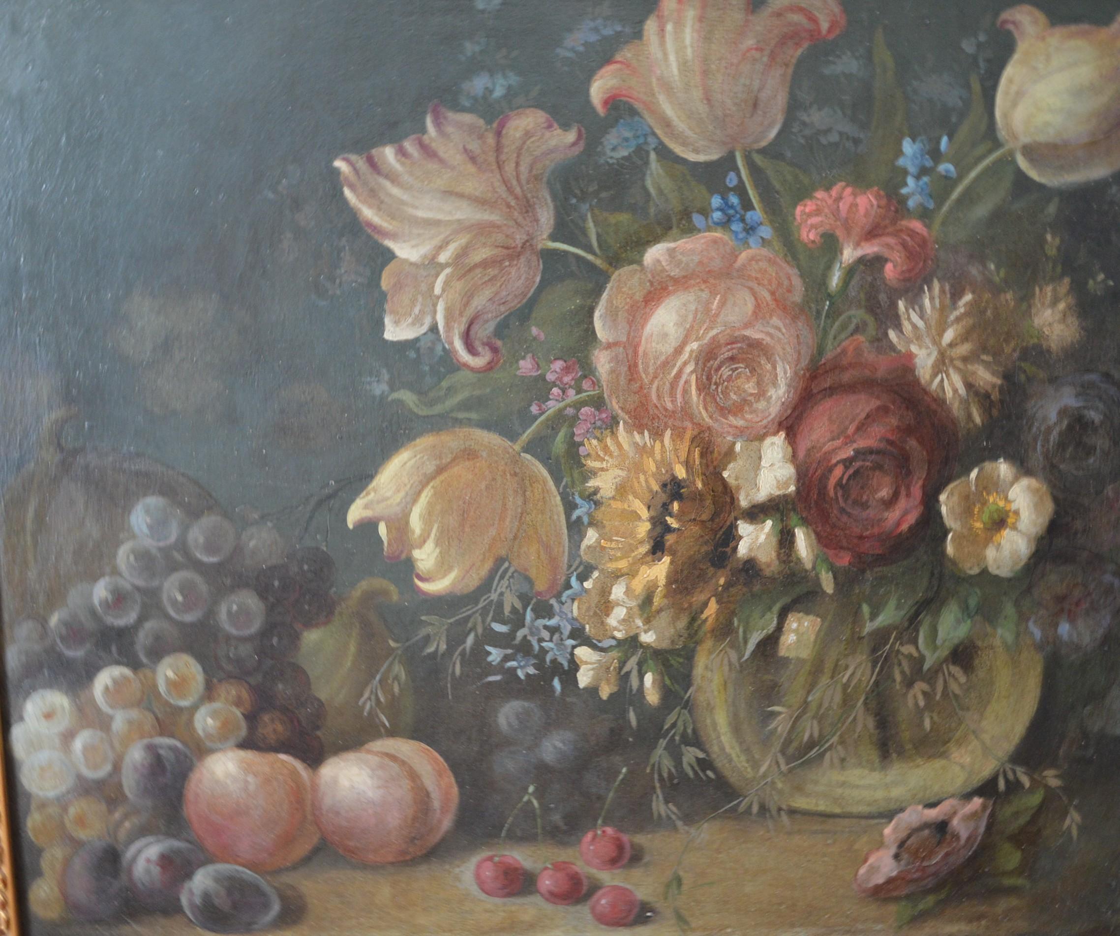 Flower picture ca. 18th century - Baroque Painting by Unknown