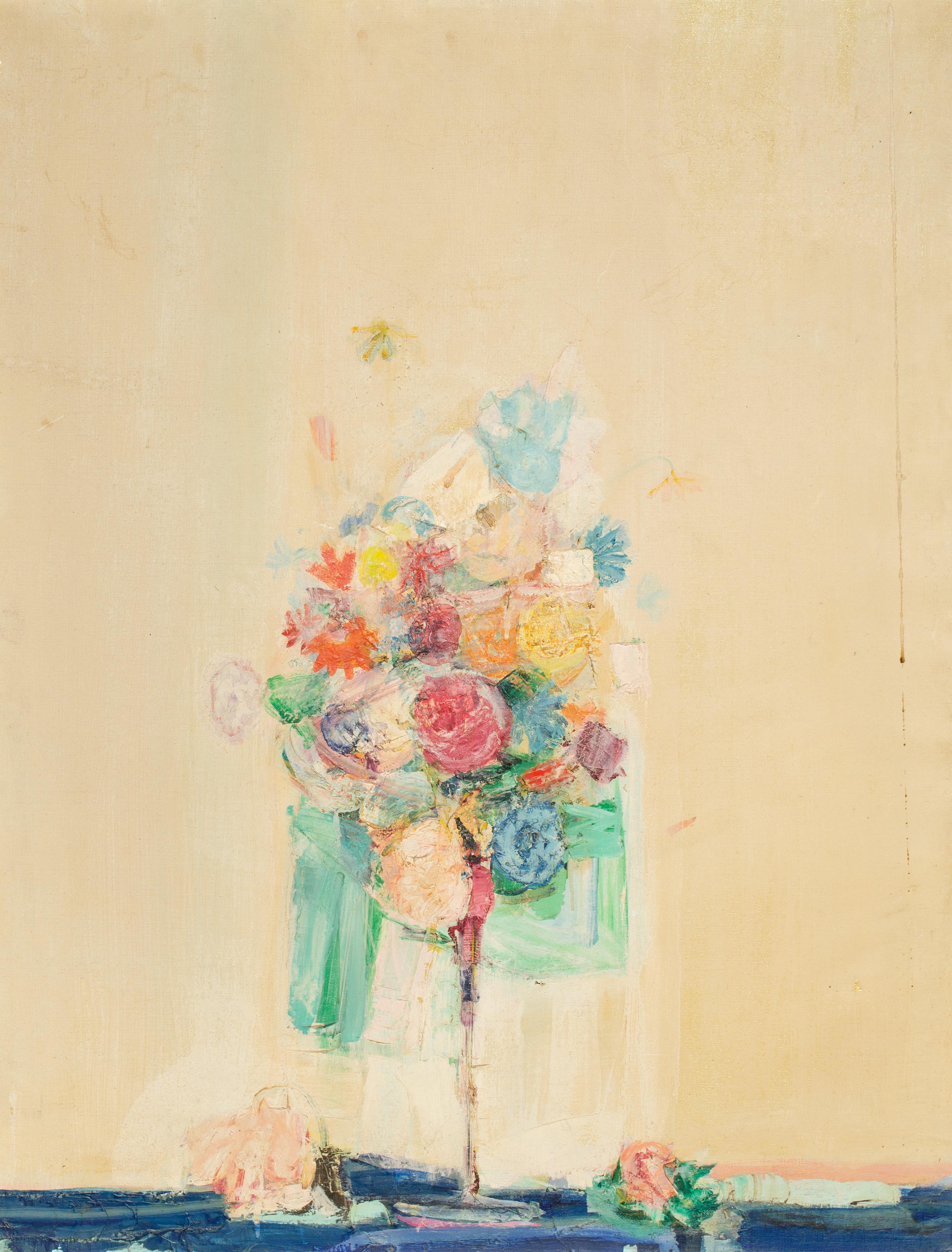 Mystère Moderniste hollandais, Nature morte aux fleurs - Painting de Unknown