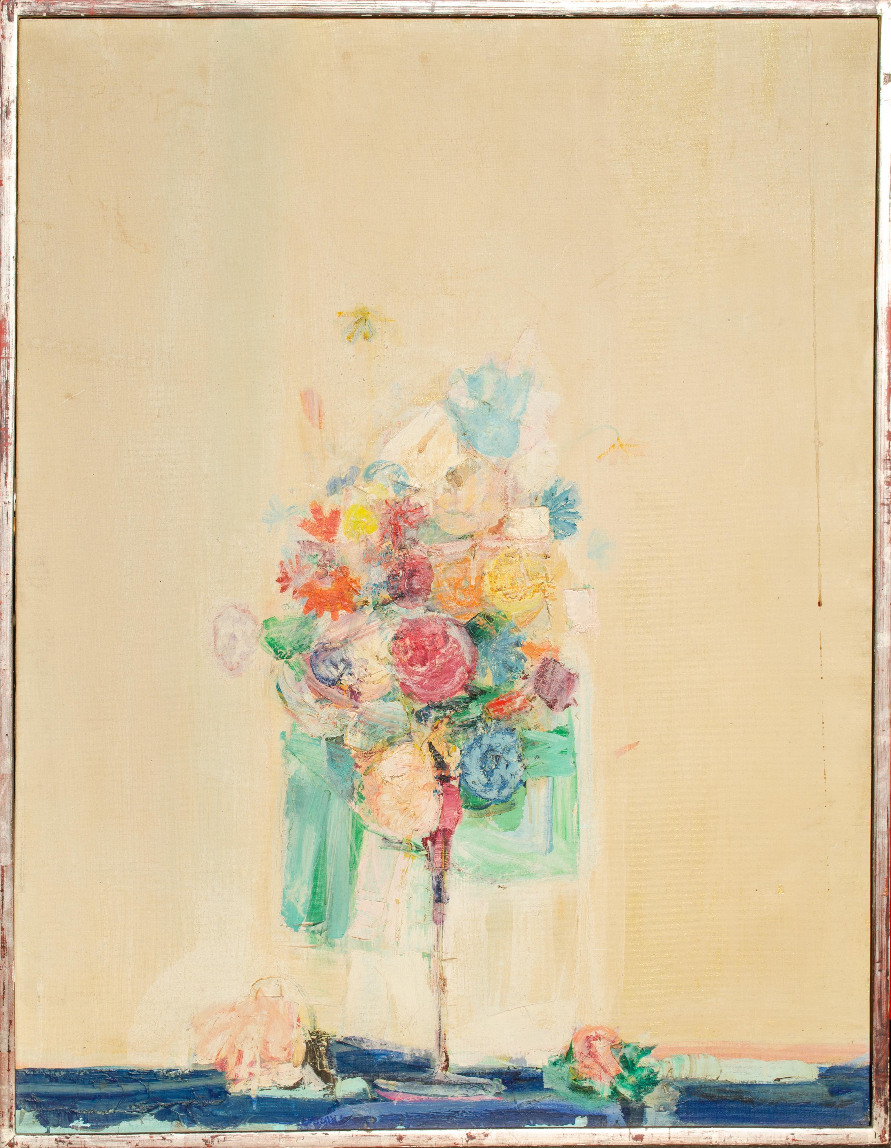 Still-Life Painting Unknown - Mystère Moderniste hollandais, Nature morte aux fleurs