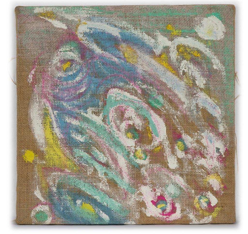 Unknown Abstract Painting - Flowers Composition - Oil Painting on Jute Canvas - Late 20th Century