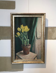 Flowers in terracotta pot - Still life Oil on canvas