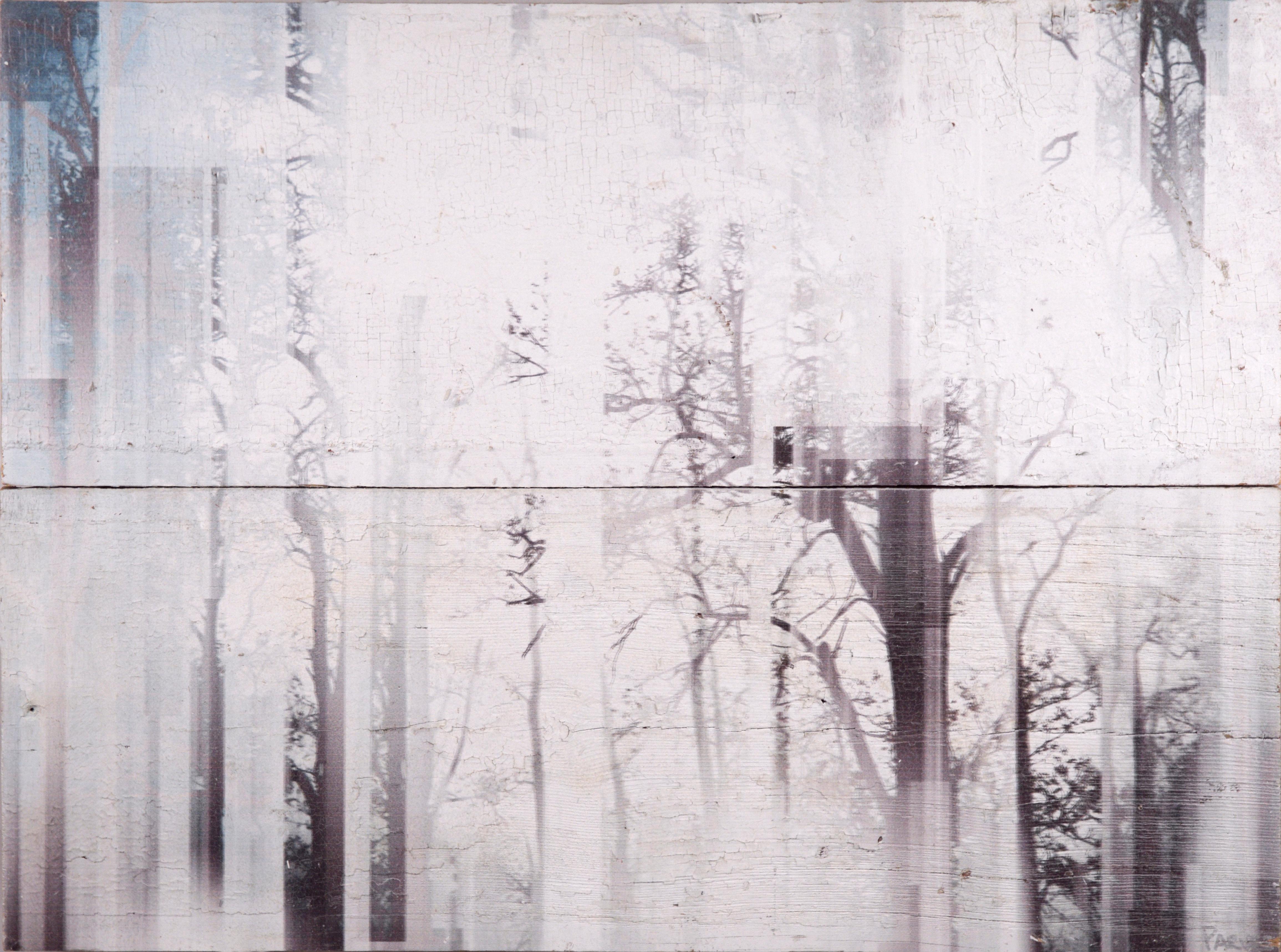 Unknown Landscape Painting - Foggy Winter Forest abstract