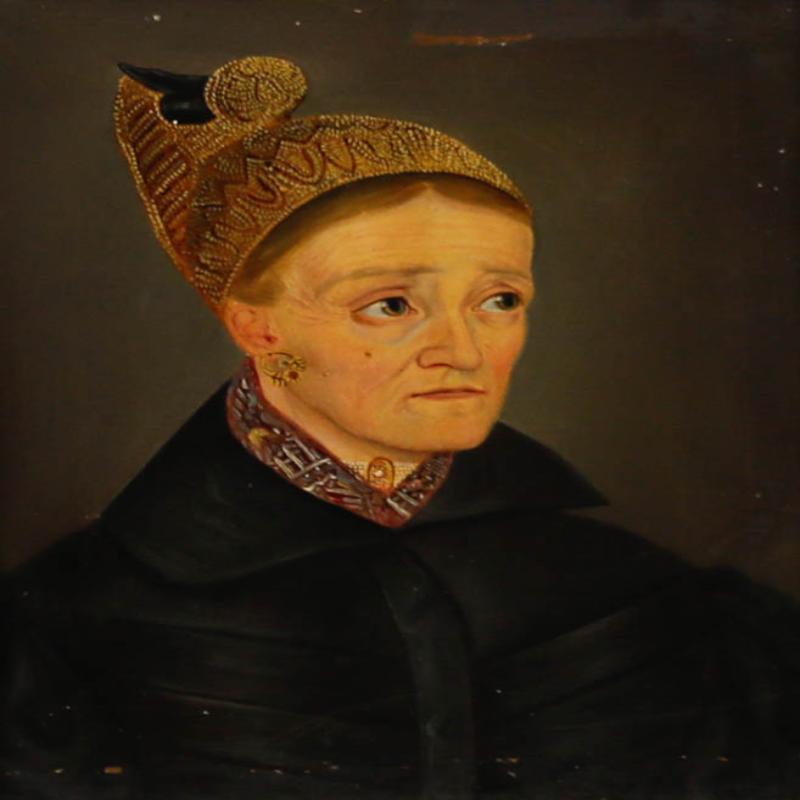 Folk  Olio del XIX secolo - Ritratto di donna stiriana - Painting di Unknown