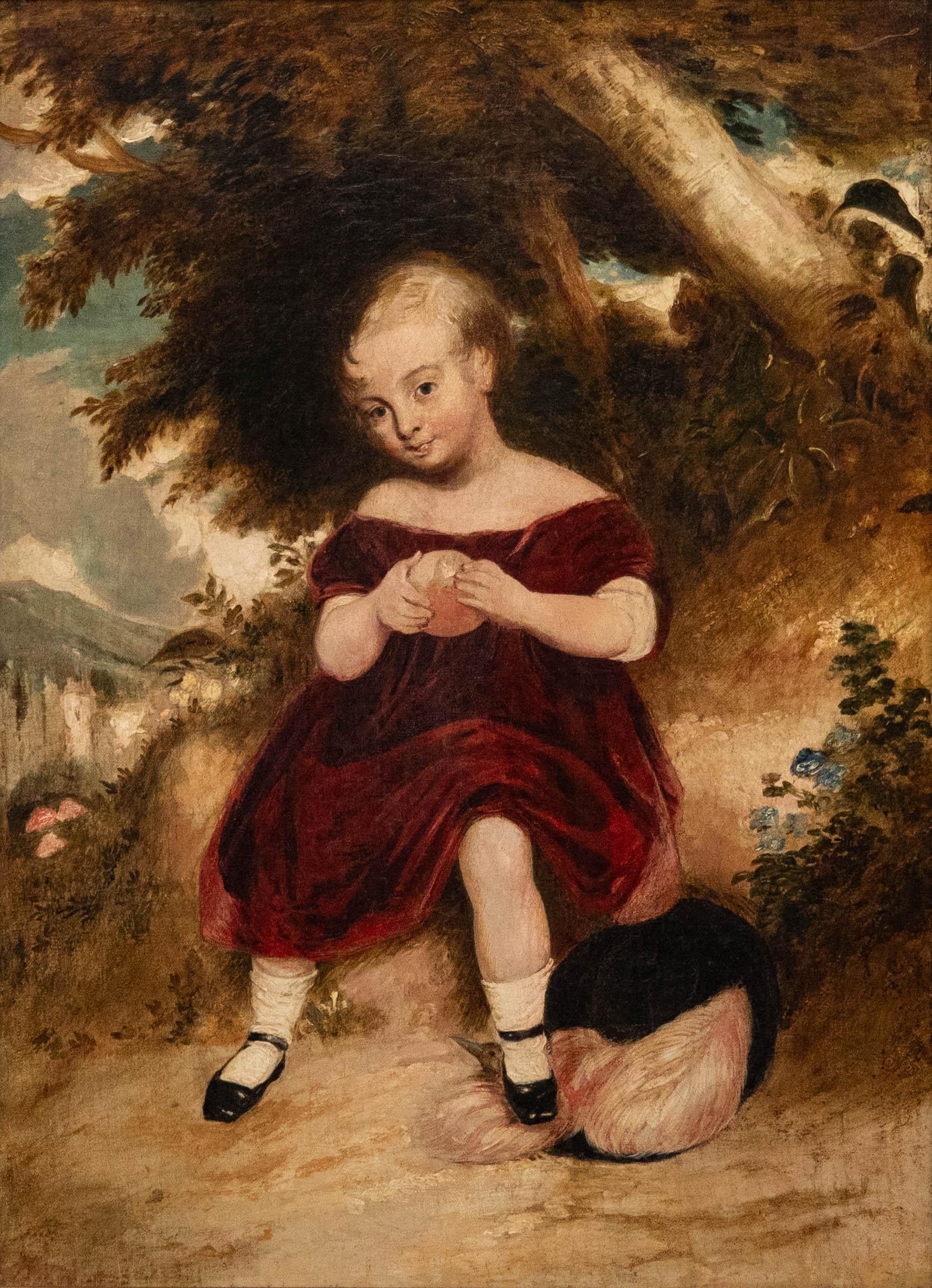Volkskunst  1876 Öl - Mädchen in den Wäldern – Painting von Unknown