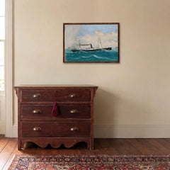 Folk Art Early 20th Century Oil - S.S Guillemot- London