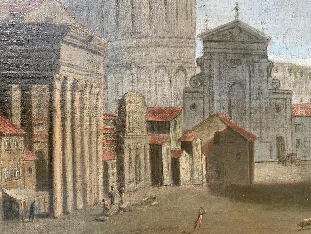 Seguidor Gaspar van Wittel - Pintura de vistas romanas del siglo XVIII - Coliseo Roma 10