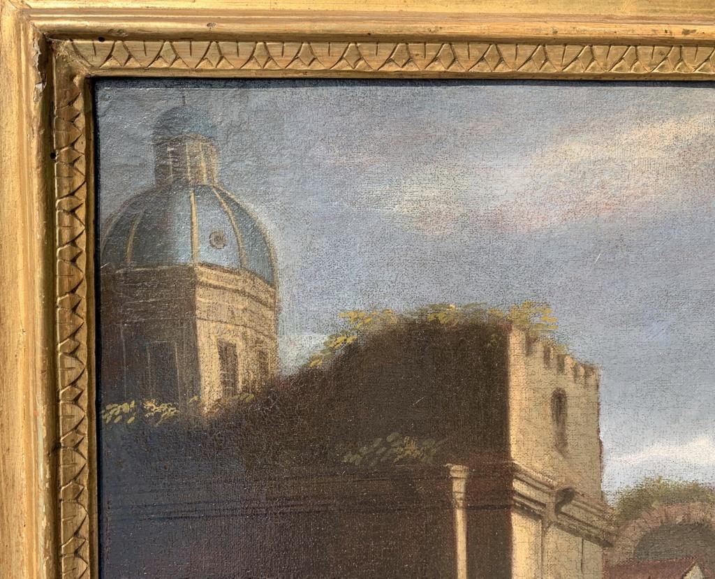 Seguidor Gaspar van Wittel - Pintura de vistas romanas del siglo XVIII - Coliseo Roma 13