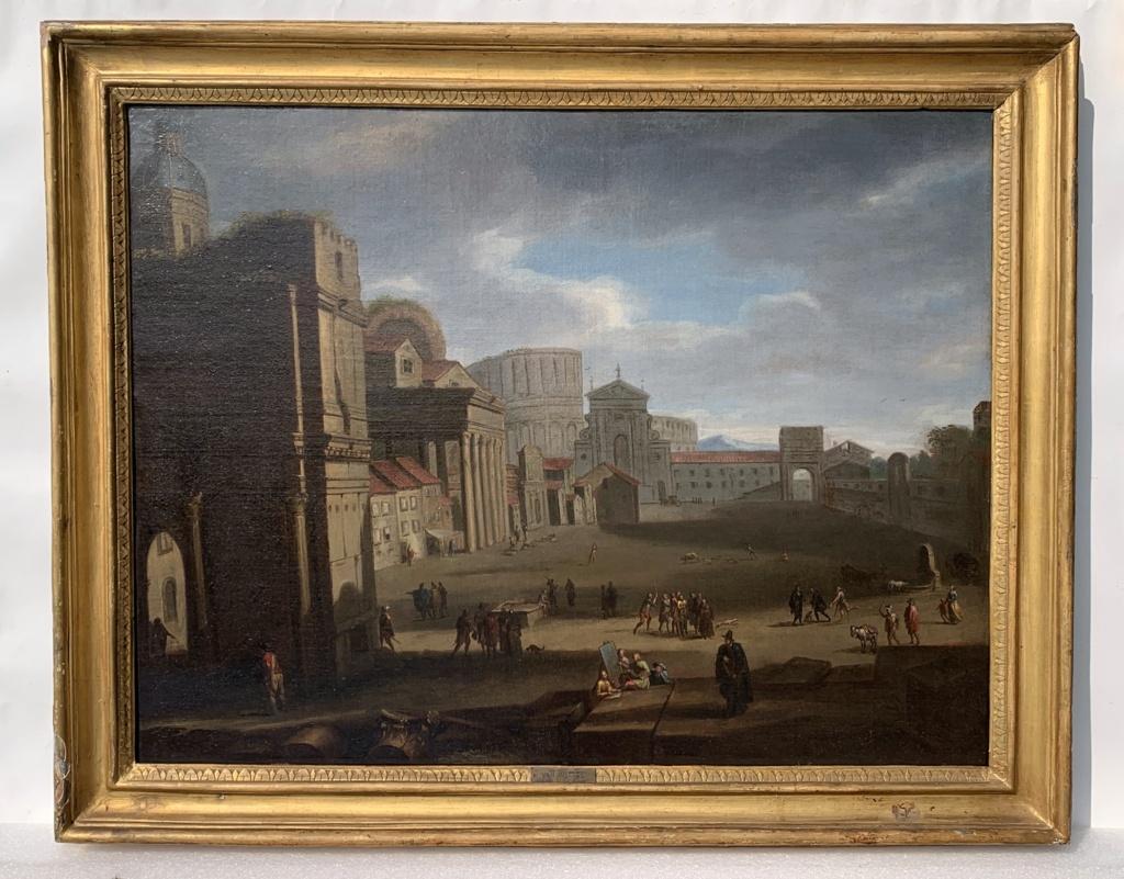 Follower Gaspar van Wittel - 18th century Roman view painting - Colosseum Rome - Painting by Unknown
