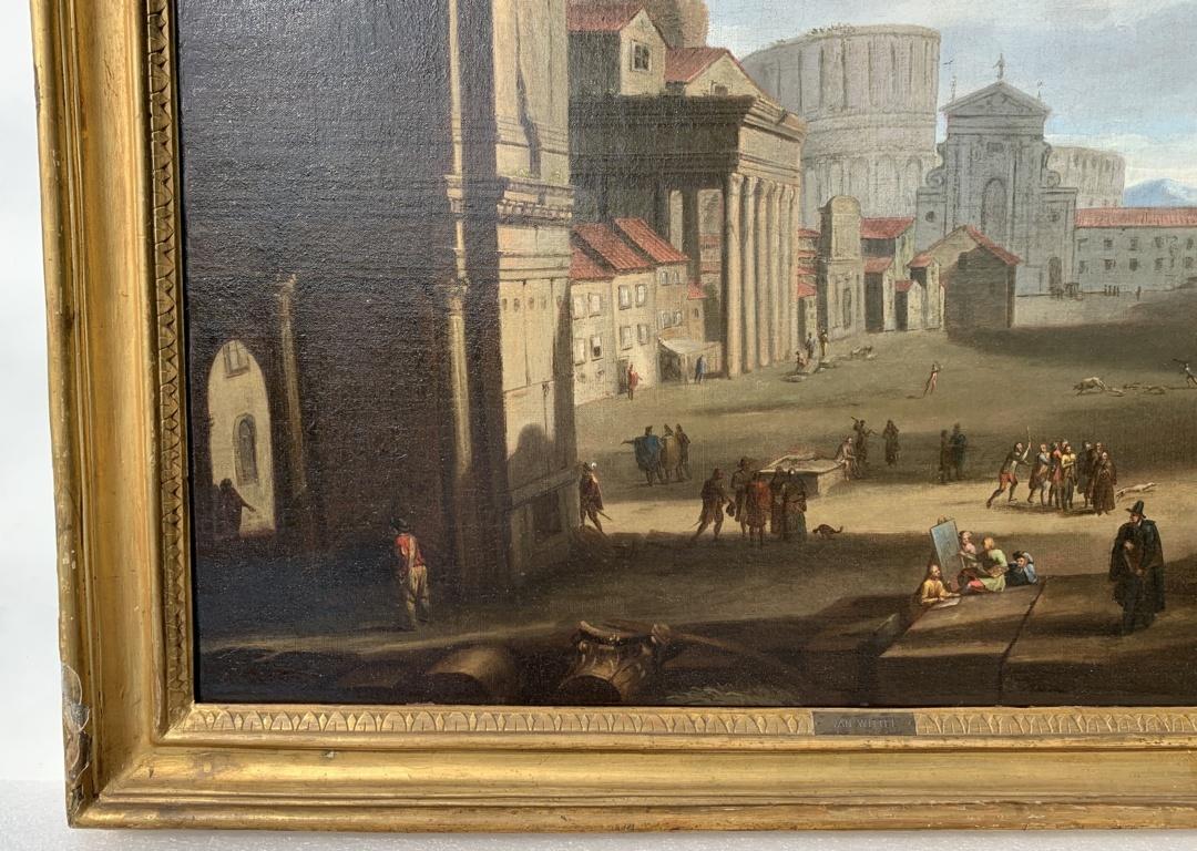 Seguidor Gaspar van Wittel - Pintura de vistas romanas del siglo XVIII - Coliseo Roma - Painting Rococó de Unknown