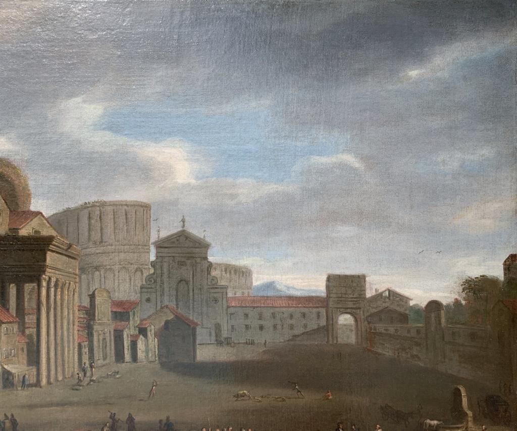 Follower Gaspar van Wittel - 18th century Roman view painting - Colosseum Rome 1