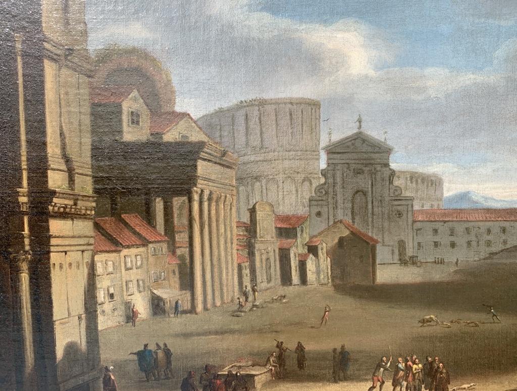 Follower Gaspar van Wittel - 18th century Roman view painting - Colosseum Rome 2