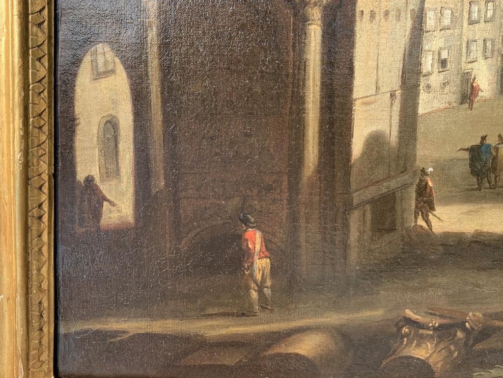 Seguidor Gaspar van Wittel - Pintura de vistas romanas del siglo XVIII - Coliseo Roma 4