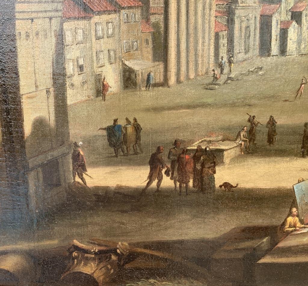 Follower Gaspar van Wittel - 18th century Roman view painting - Colosseum Rome 5