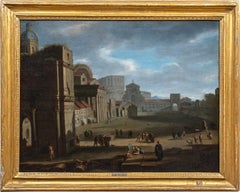 Follower Gaspar van Wittel - 18th century Roman view painting - Colosseum Rome