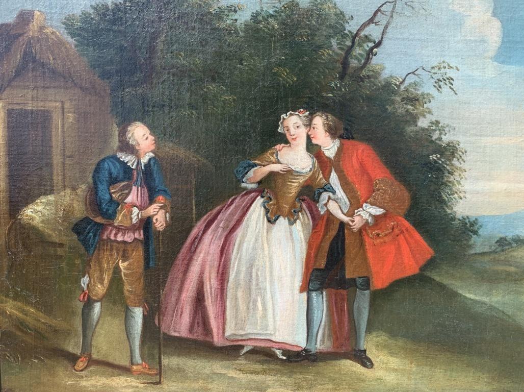 Follower Nicolas Lancret (French) - 18th century figure painting - Gallant scene - Rococo Painting by Unknown