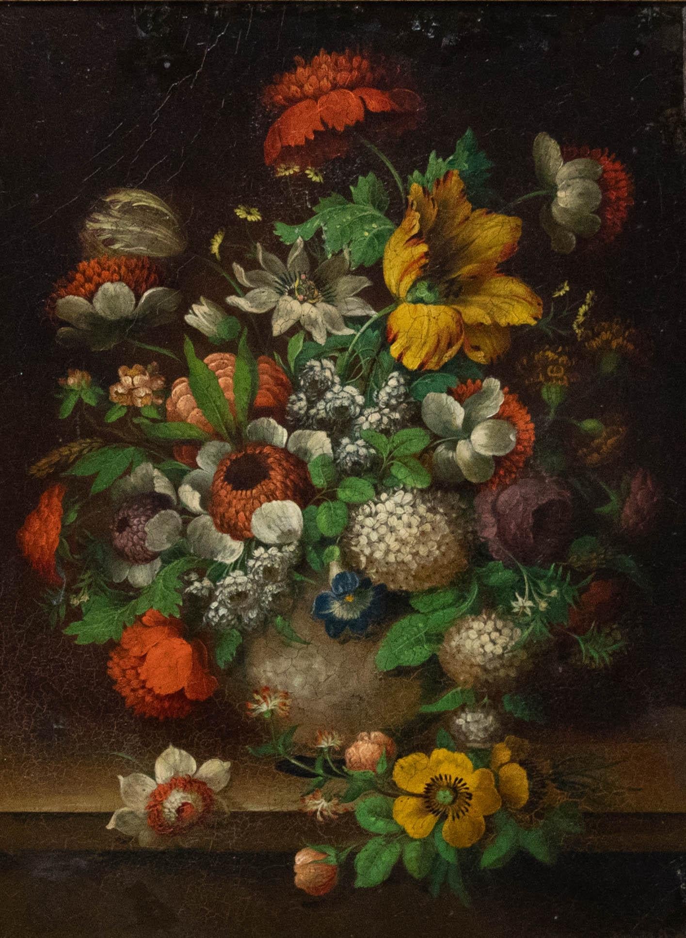 Follower of Ambrosius Bosschaert - Parrot Tulips and Hydrangeas 81 - Painting by Unknown